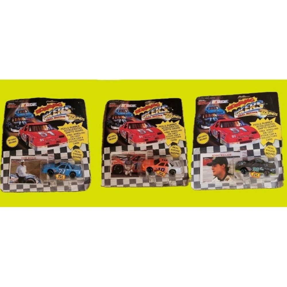 Lot of 3 Racing Champions NASCAR Roaring Racers Cope Wallace Marcis 1991
